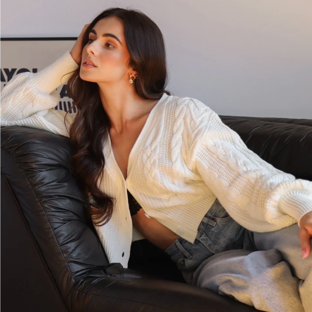 NWT Kuwalla Tee Braided kit cardigan (cream) NWT